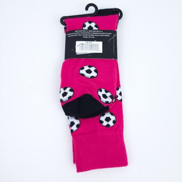 NEW Mark Ecko Cut & Sew Socks Men Pink Soccer Print Sock Size 10-13 - Picture 3 of 5